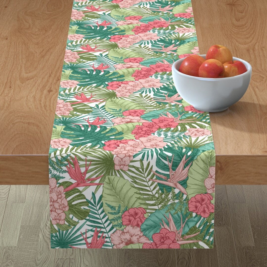 Tropical Table Runner Paradise by Adehoidar Flowers Etsy