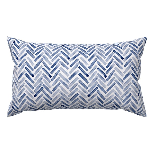 Blue Lumbar Accent Pillow Etsy