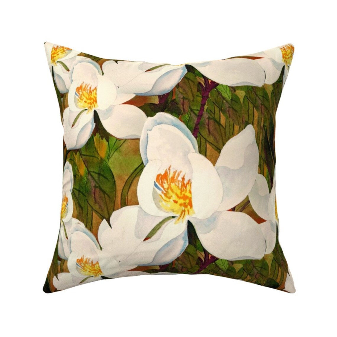 Magnolia Flowers Throw Pillow Magnolia Spring by Etsy España