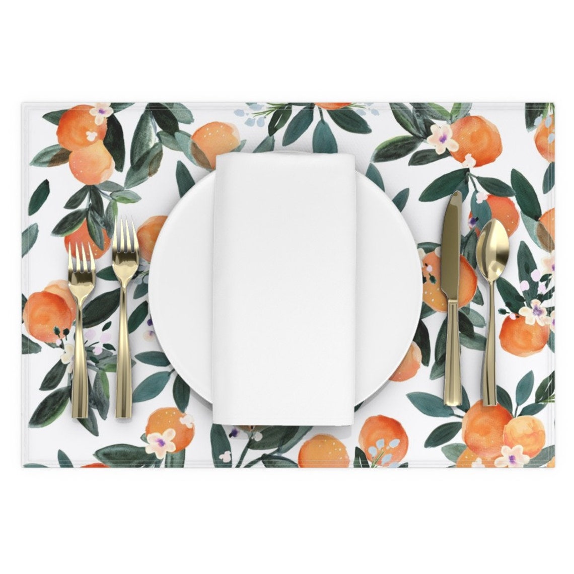 Citrus Fruit Placemats Set of 2 Dearclementine_white by Etsy