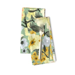 Tuindinerservetten Set van 2 - lente kersenbloesem bloemen bloemen bloemen stip stoffen servetten - moderne bloemen confetti van lori_craffey_design