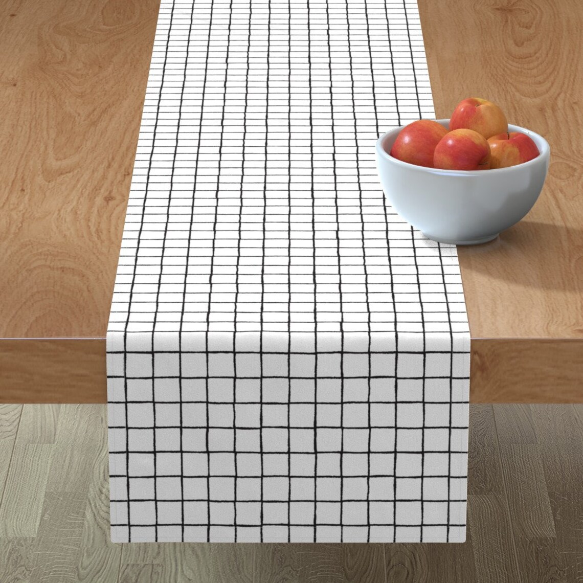 Black and White Table Runner Black and White Grid by Etsy