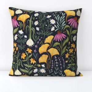 Medicinal Plants Throw Pillow - Medicinal Botanical by writtenbykristen - Plants And Herbs  Decorative Square Throw Pillow by Spoonflower
