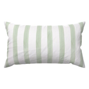 Light Sage Stripe Lumbar Pillow - Green Watercolor Stripes by dailymiracles - Celery Green Simple Minimal Rectangle Accent Throw Pillow