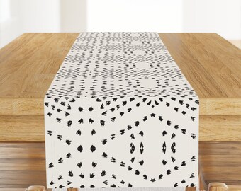 Bohemian Table Runner - Boho_tile Large by holli_zollinger - Mud Cloth Boho Modern Dots Farmhouse  Cotton Sateen Table Runner by Spoonflower