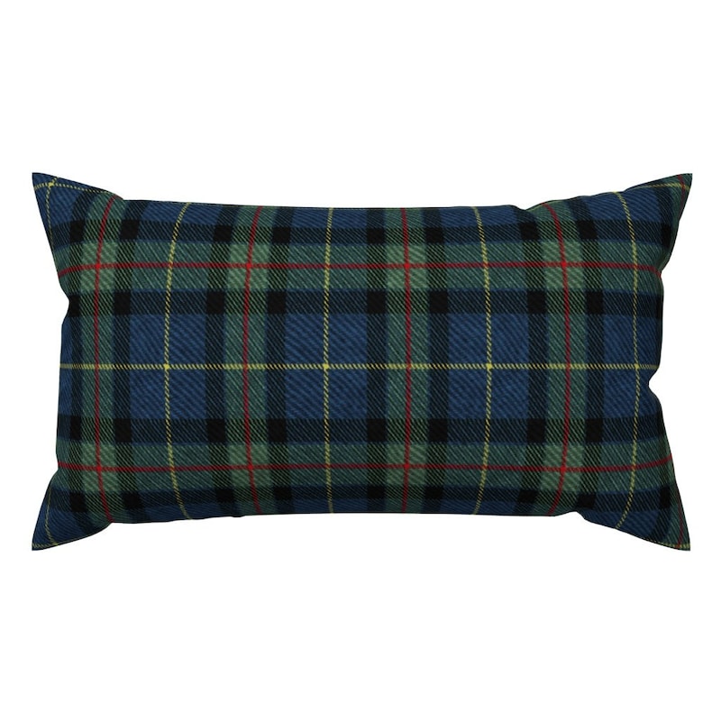 Lumbar Velvet Tartan Pillow