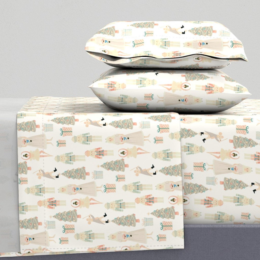 Vintage Nutcracker Sheets Neutral Ballet by Charlottewinter Soft Colors