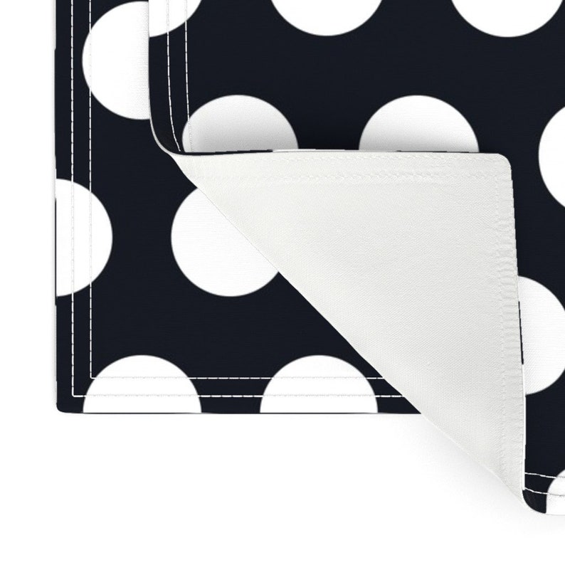 Dots Placemats Set of 2 Polka Dot White Black by Etsy