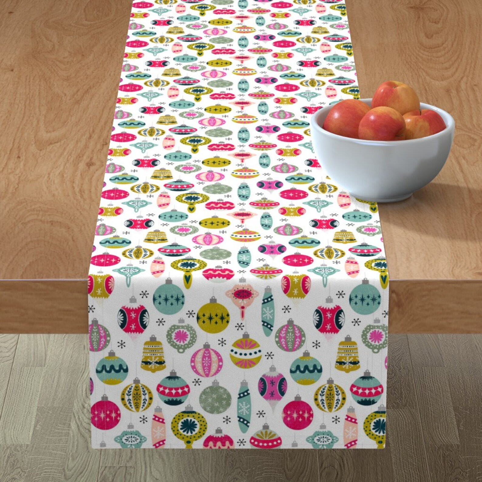 Retro Christmas Table Runner Christmas Ornaments by Etsy