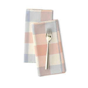 Guardanapos de jantar retrô (conjunto de 2) - Xadrez guingão pastel da sidequest - Guardanapos de pano xadrez guingão vintage preppy da Spoonflower