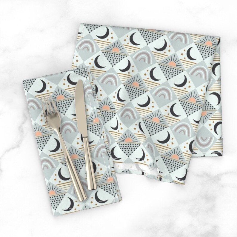 Geometric Diamond Geo Bohemian Cotton Dinner Napkins by Roostery Set of 2 Geometric Diamond Geo Bohemian Cotton Dinner Napkins by Roostery Set of 2