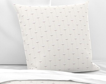 Art Deco Pillow Sham - Neutral Deco Blooms by autumn_musick - Mauve Blush Geometric Floral Cotton Sateen Pillow Sham Bedding by Spoonflower