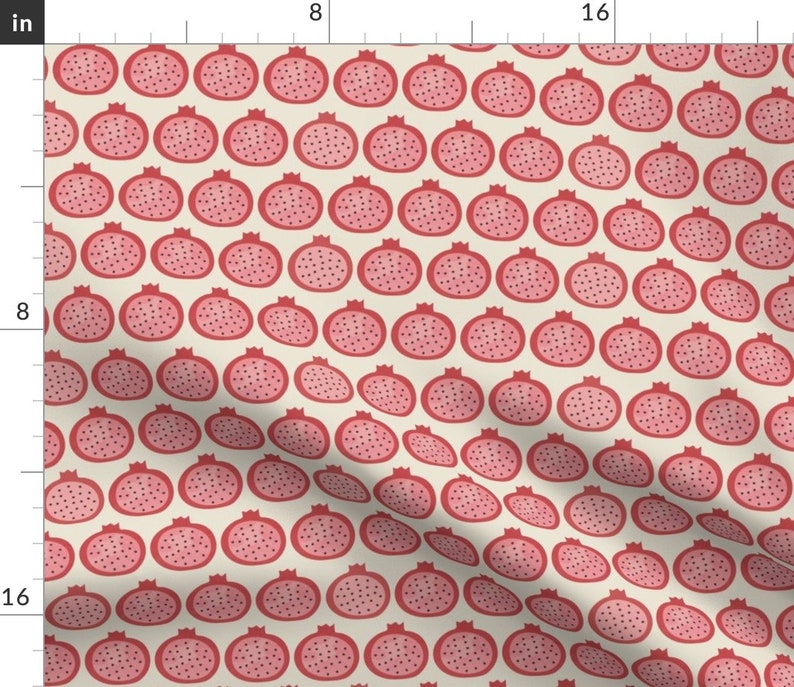 Tiny Pomegranates Tablecloth Watercolor Pomegranate by nikkilately Fruit Simple Food Red Pink Cotton Sateen Tablecloth by Spoonflower