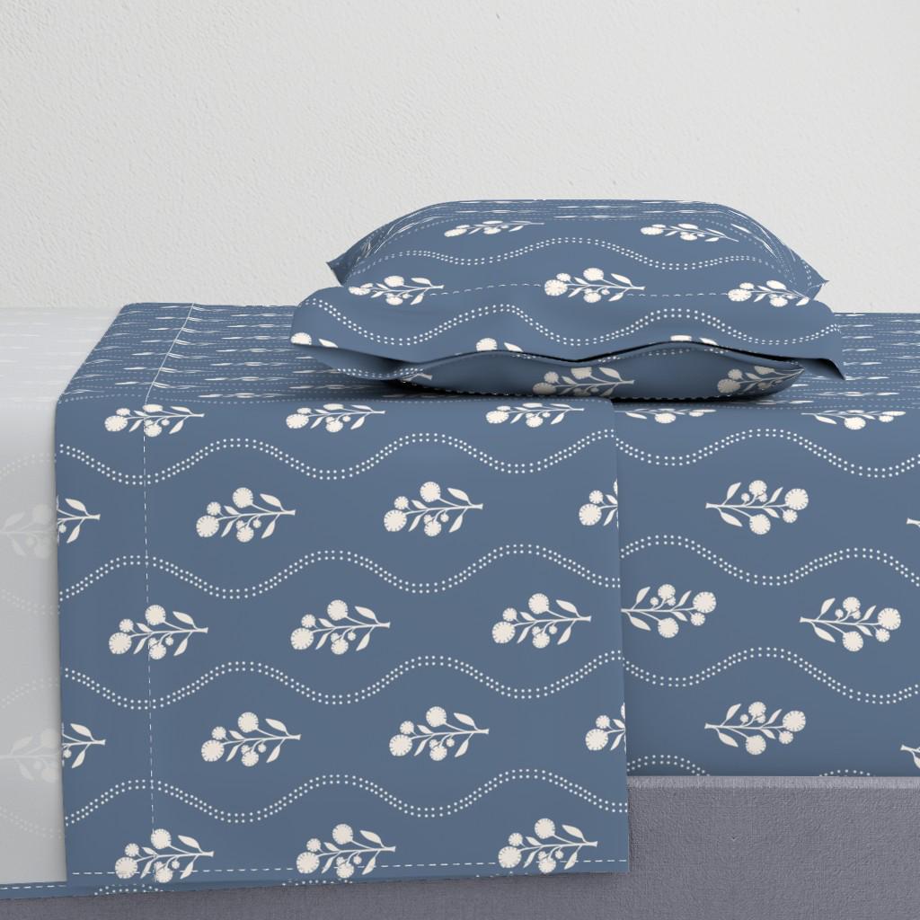 ヴィンテージ フローラル シーツ - ワイルドフラワー ストライプ