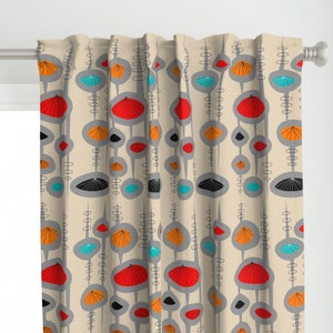 Atomic Era Inspired Curtain Panel - Space Age by hot4tees_bgyahoo_com - Space Age Retro Futuristic Custom Curtain Panel by Spoonflower