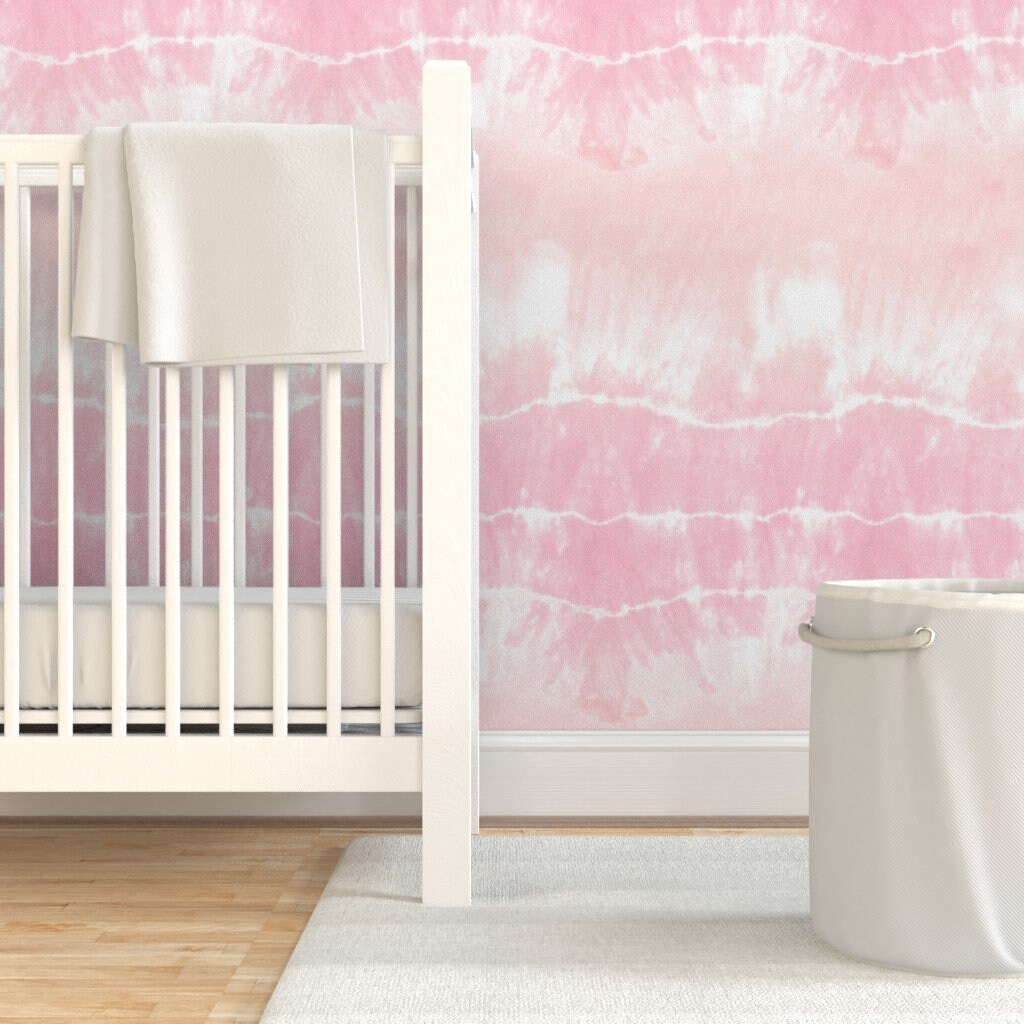 Large Scale Tie Dye Wallpaper Tie Dye Blush Stripes By Etsy 日本