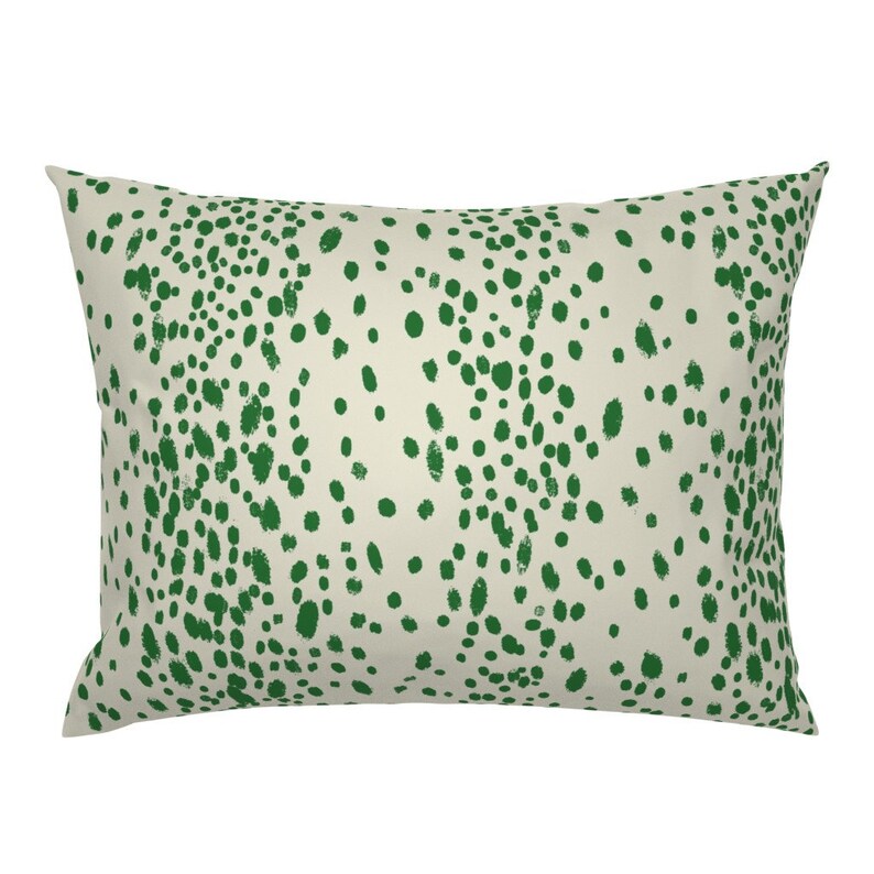 Green Dot Pillow Sham Dots In Emerald by domesticate Off Etsy