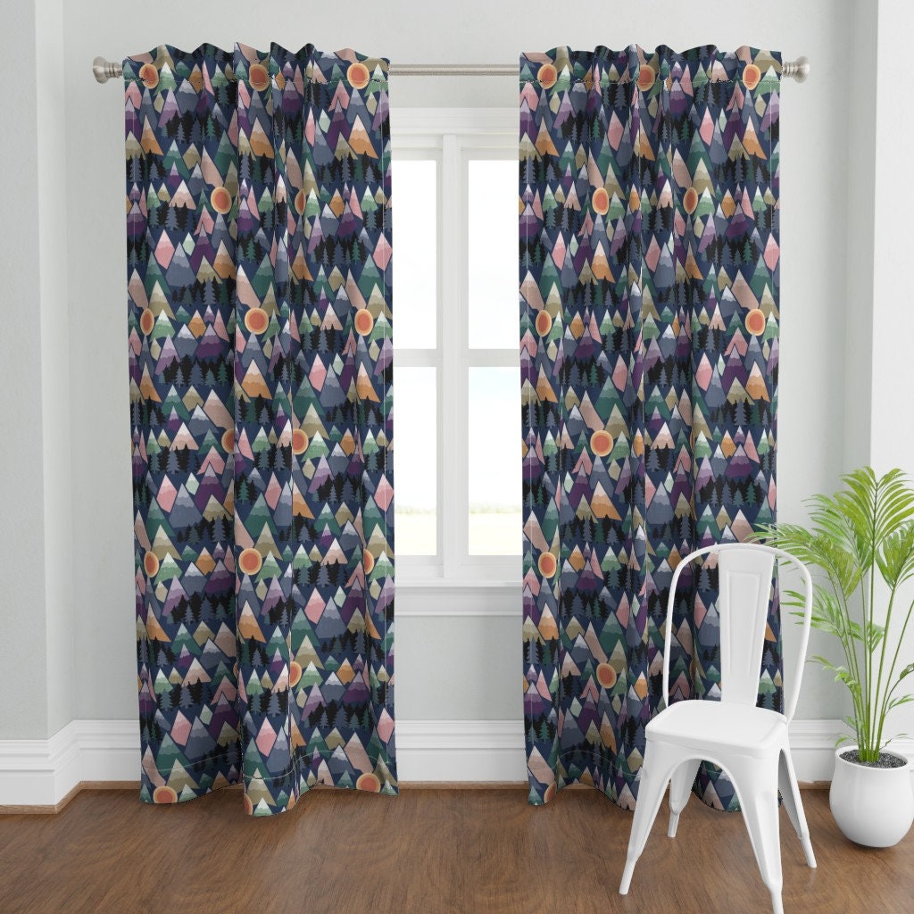 Nature Curtains Leafless Tree Hippie Window Drapes 2 Panel Set 108x90 Inches 