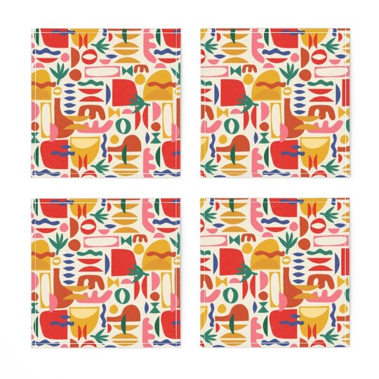 Disover Bright Mid Century Cocktail Napkins