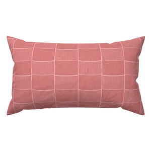 Pink Tennis Accent Pillow - Tennis Court Net by jchadesign - Court Sport Exercise Athlete Rectangle Lumbar Throw Pillow by Spoonflower