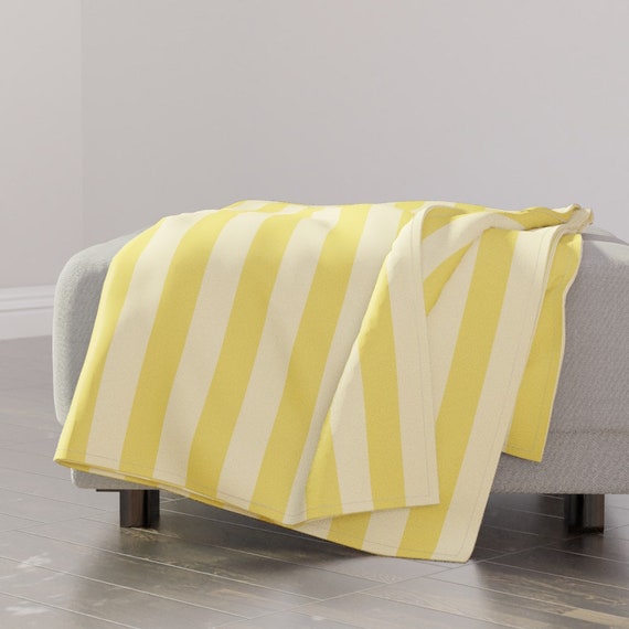 Yellow Stripes Throw Blanket Banana and Butter Yellow by 3rittanylane Vertical Wide Stripe Pastel Throw Blanket With Spoonflower Fabric Etsy Australia