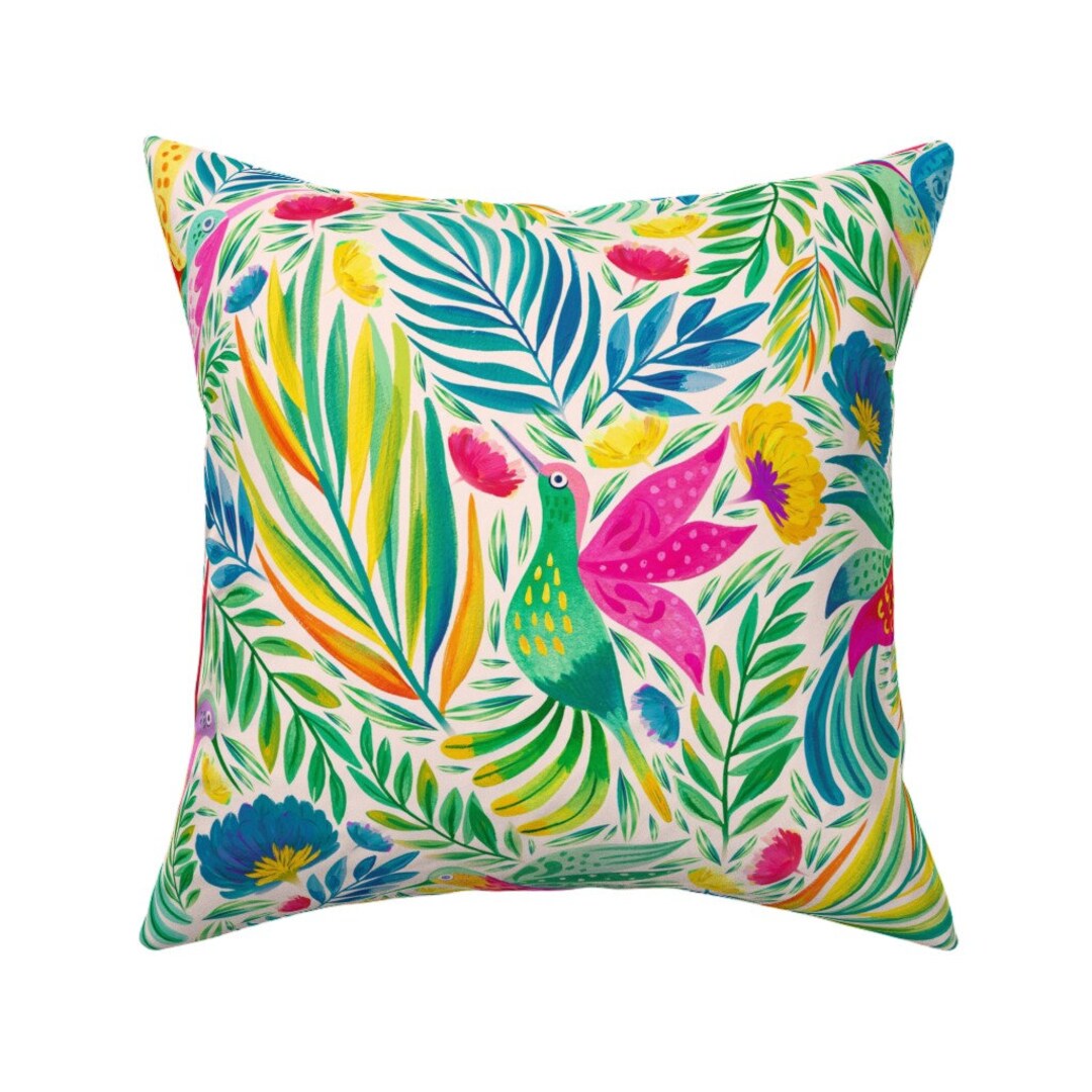 Tropical Birds Throw Pillow Hummingbirds by Grace_andersson Etsy