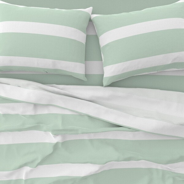 Green Stripe Sheets Etsy UK