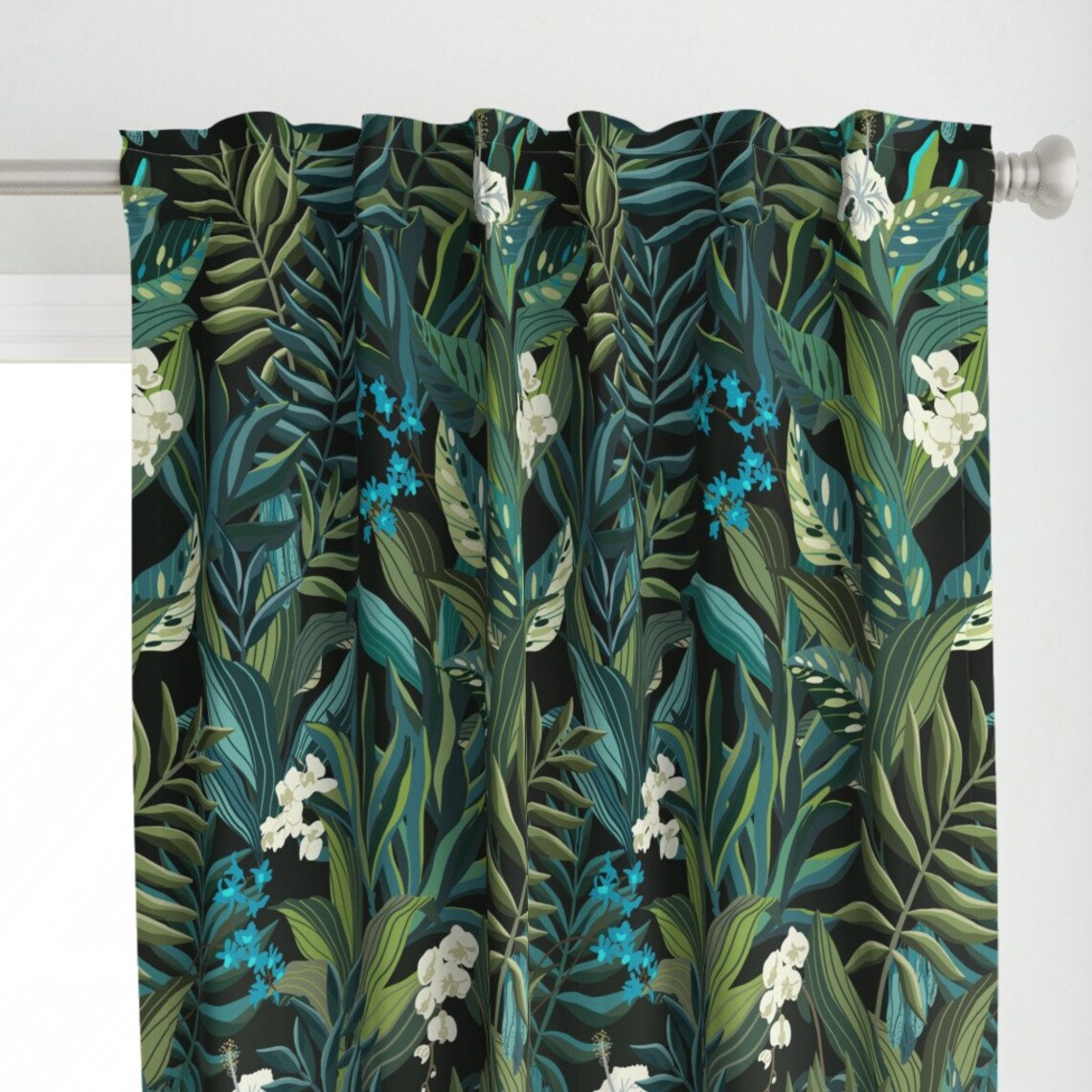 Tropical Jungle Curtain Panel Moody Tropical by Etsy
