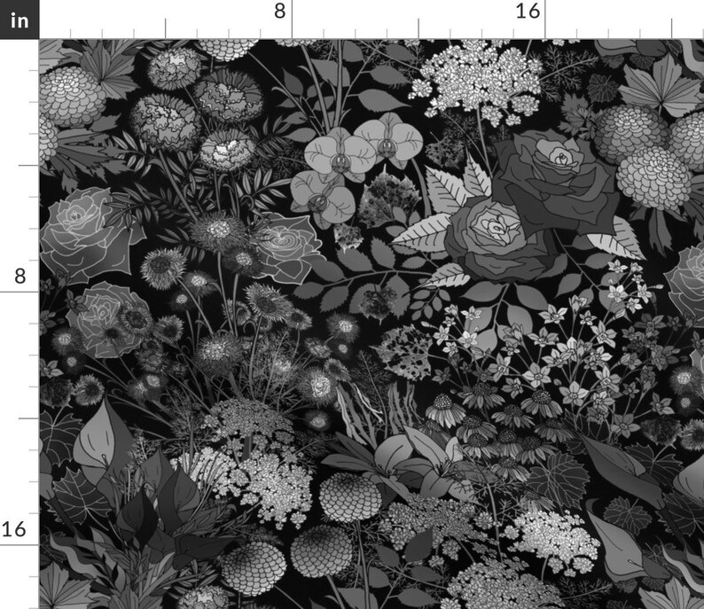 Dark Botanical Duvet Cover Haunted Garden by Etsy