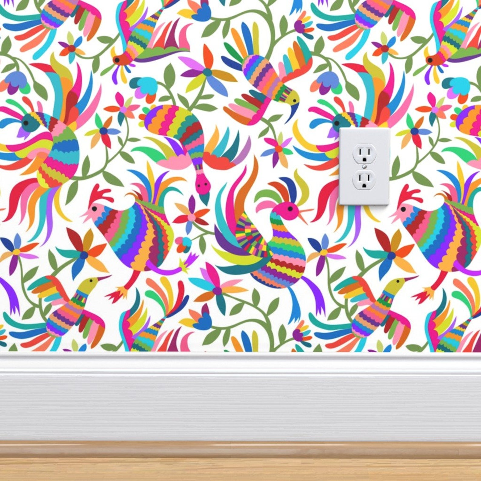 Otomi Commercial Grade Wallpaper Flying Otomi Birds Ole by - Etsy