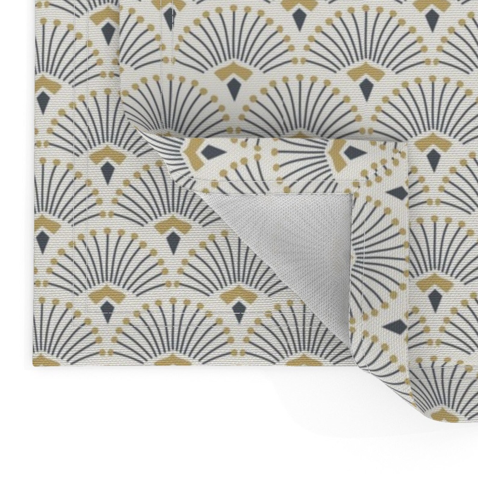 Modern Art Deco Placemats set of 2 Peacock Deco Neutral by Etsy