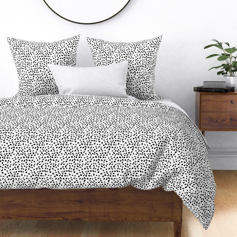 Dots Duvet Cover Spotty Black & White by pizzzaparty Etsy