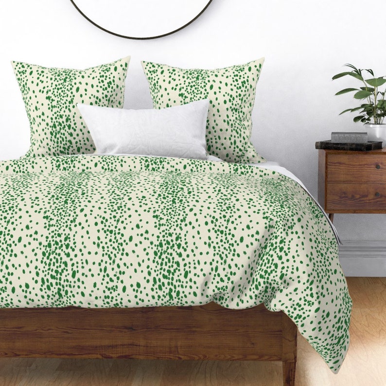 Green Dot Pillow Sham Dots In Emerald by domesticate Off Etsy