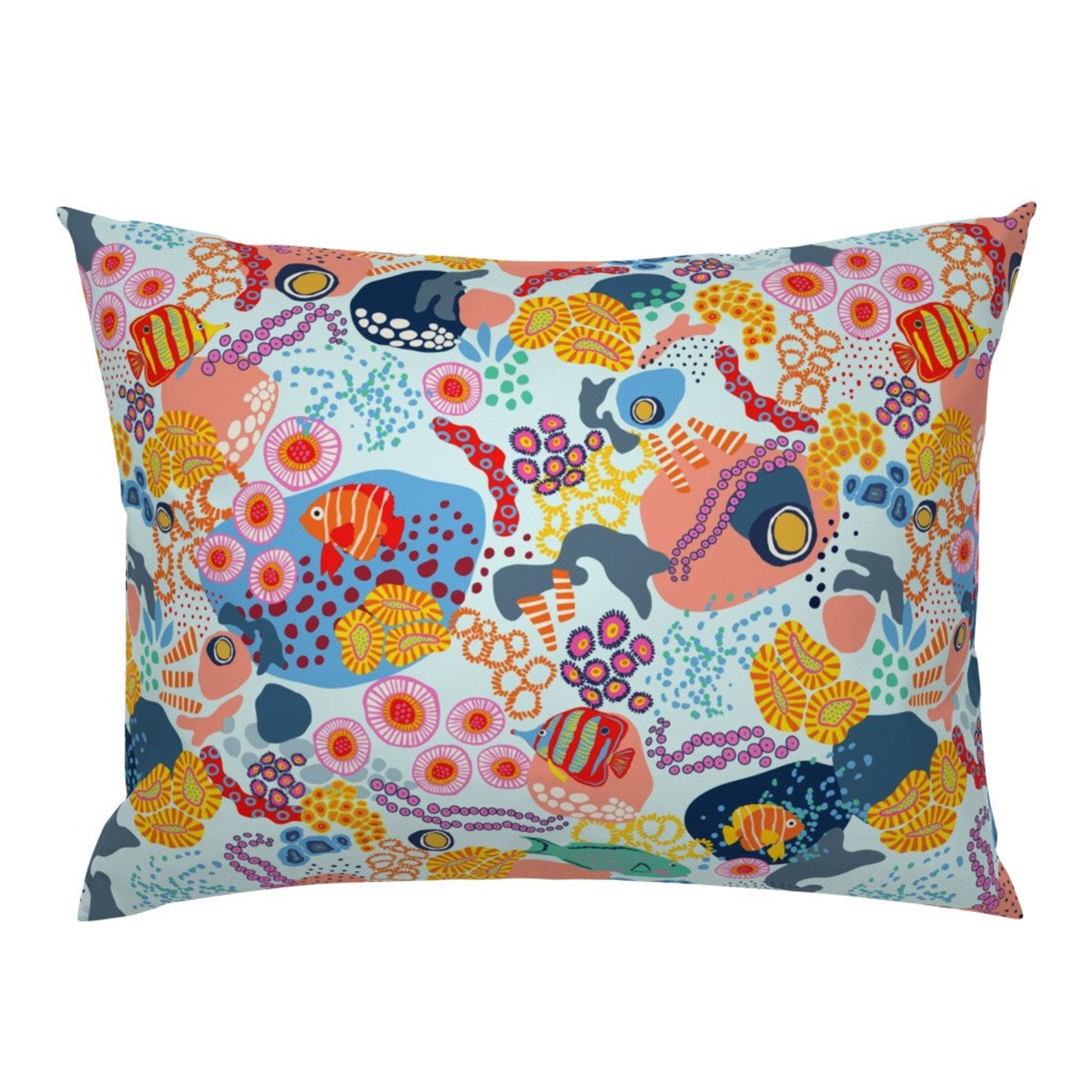 Abstract Ocean Pillow Sham Under the Sea by Louisemargaret Etsy