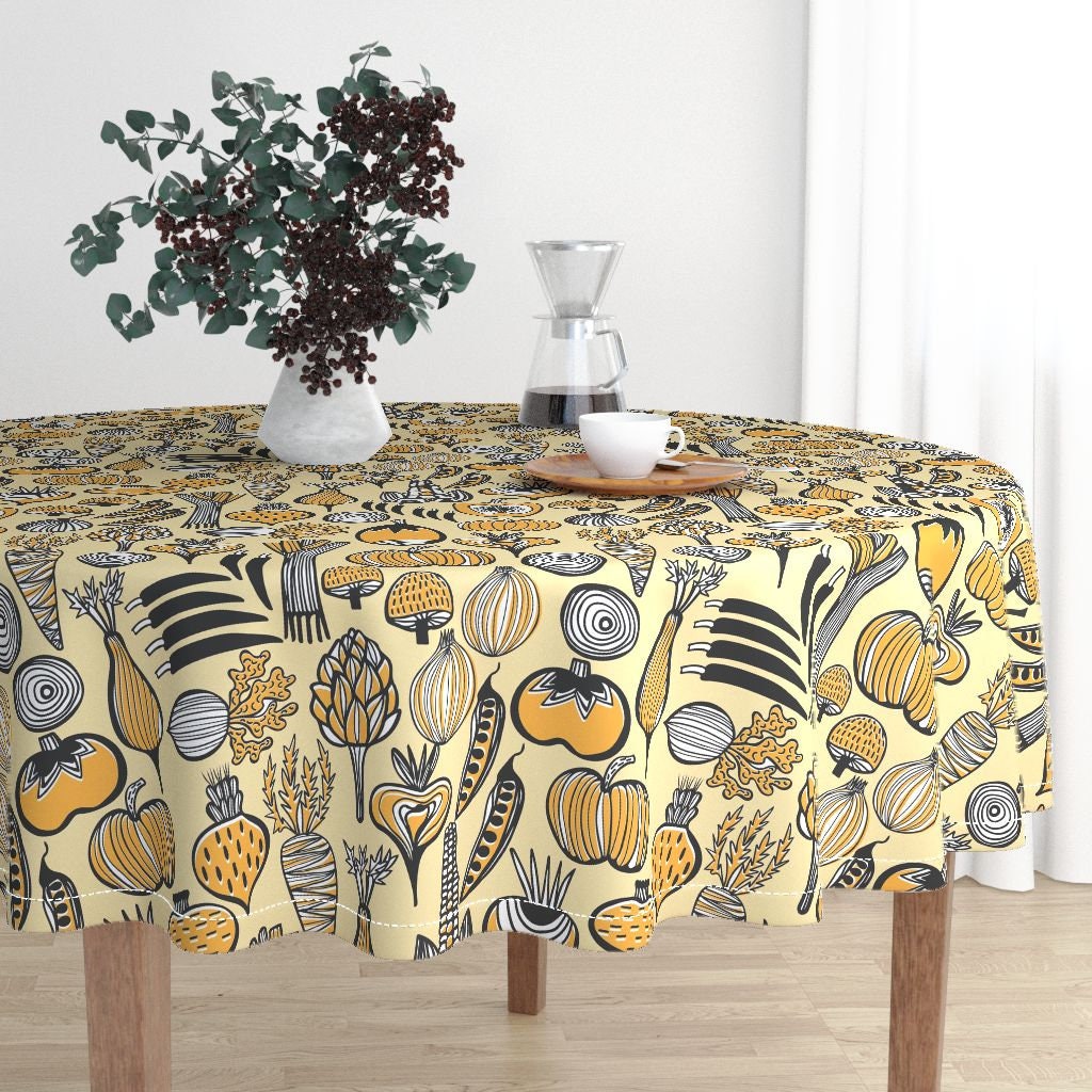Mod Dots Modern Circles Round Yellow Cotton Dinner Napkins by Roostery Set of 2