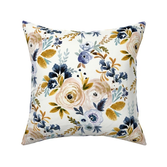 Watercolor Floral Throw Pillow Victoria Victoria Botanical Pillow Cover in 2020