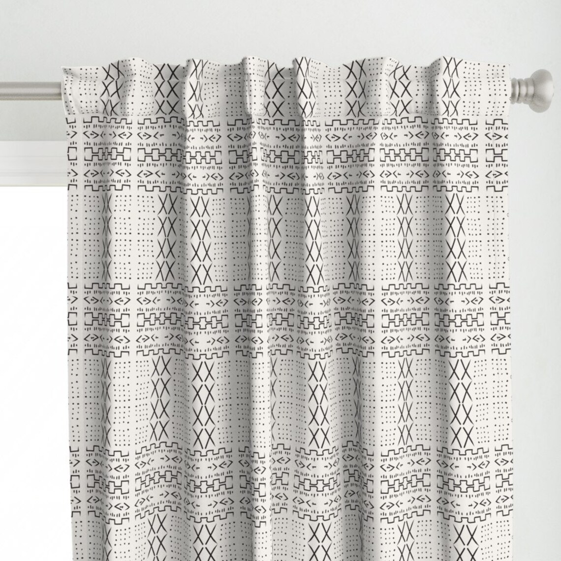 African Mud Cloth Curtain Panel Blush_mudcloth by Etsy