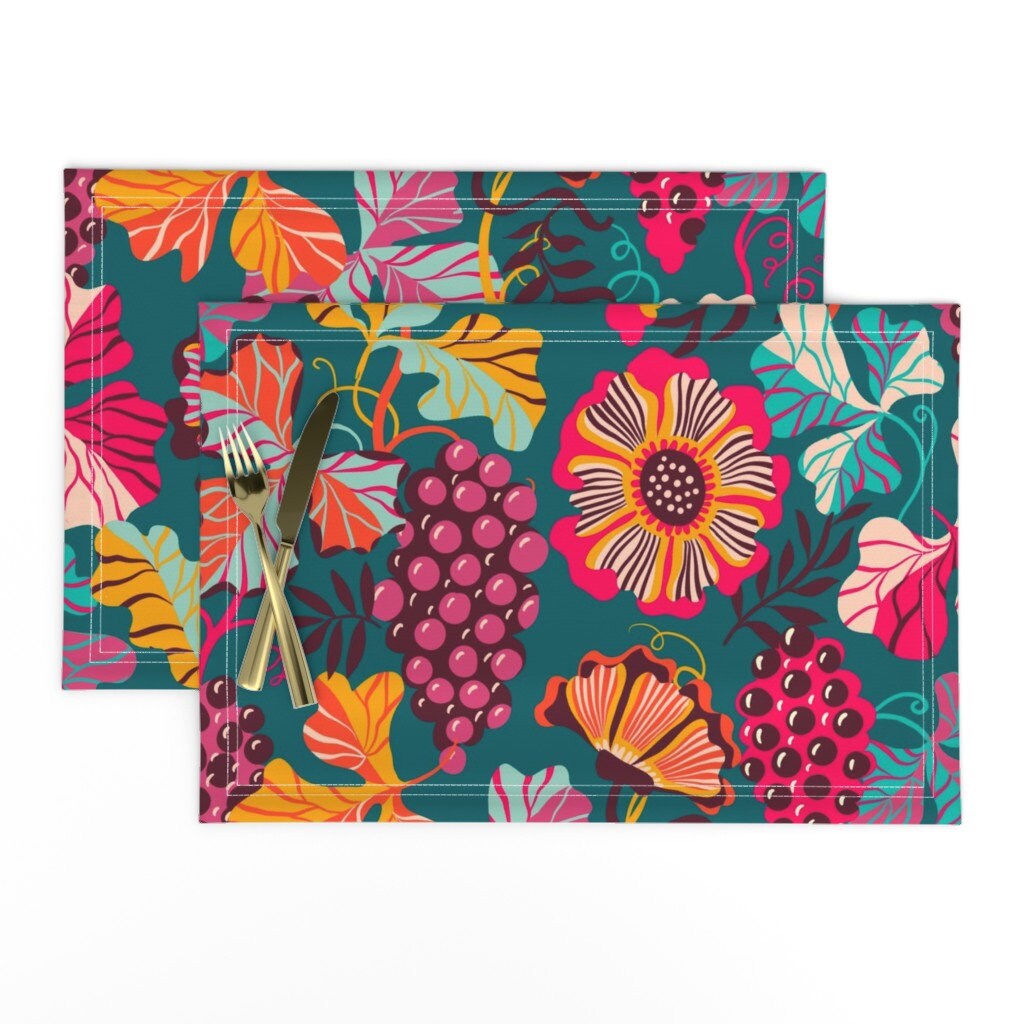 Set of 2 Linen-Cotton Canvas Placemats Flowers Wine Harvest Growing Autumnal Print Roostery Spoonflower Cloth Placemats Set of 2 Linen-Cotton Canvas Placemats Flowers Wine Harvest Growing Autumnal Print Roostery Spoonflower Cloth Placemats