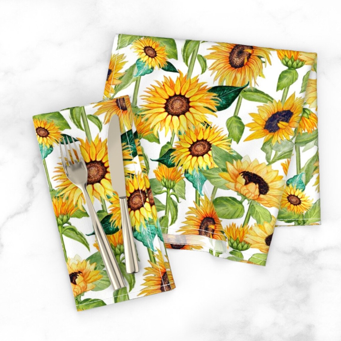 Bright Sunflower Dinner Napkins set of 2 Sunflower Etsy
