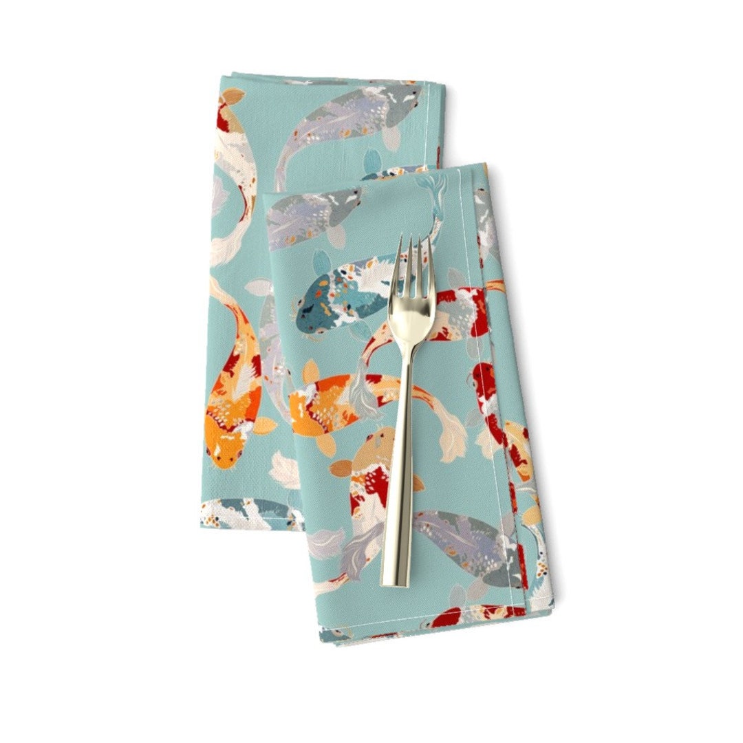 Japanese Koi Fish Dinner Napkins set of 2 Koi Fish Pond by