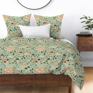 Whimsical Forest Bedding - Mushroom Foraging by yuanxu - Woodland Mushrooms Cotton Sateen Duvet Cover OR Pillow Shams by Spoonflower image 9
