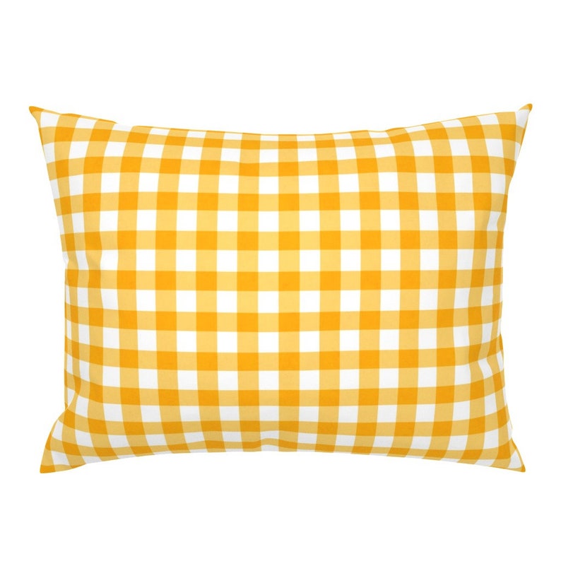 Plaid Pillow Sham Orange Yellow White Gingham by Etsy