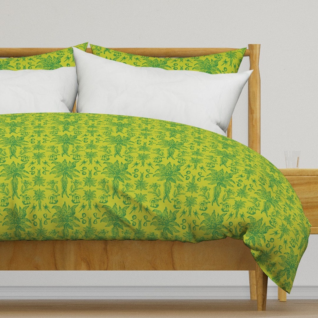 Bright Maximalist Bedding Mandrake Mushroom by Yesterdaycollection