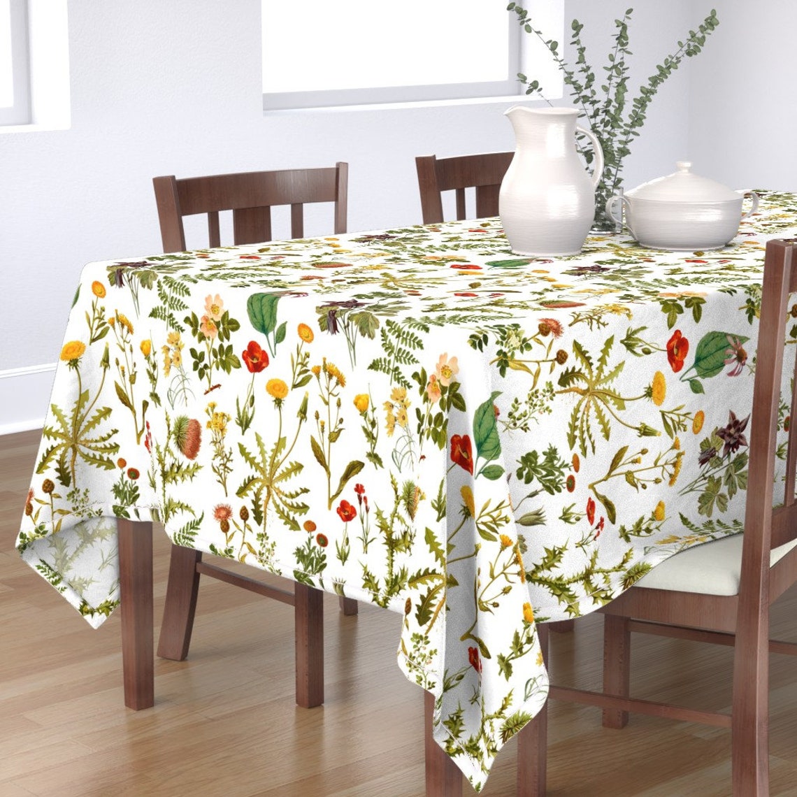 Wildflower Tablecloth Vintage Botanical Wildflowers by Etsy