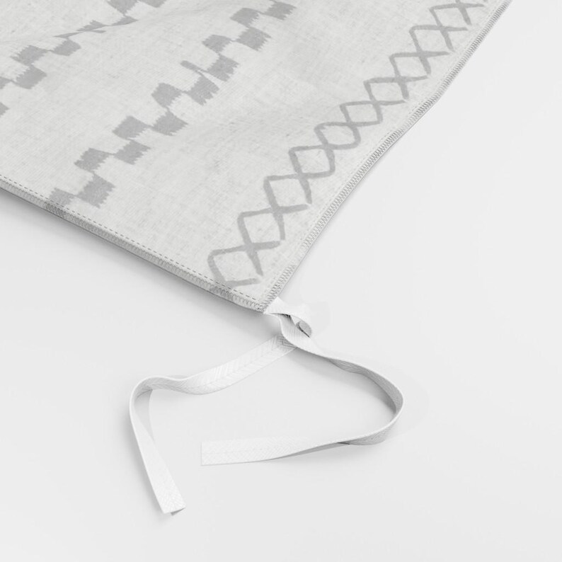 Ropa de cama de tela de barro - Puntada en X negra y puntada de ferrocarril de eti_enne - Funda nórdica o fundas de almohada de satén de algodón con líneas de puntada de cruz a rayas imagen 6