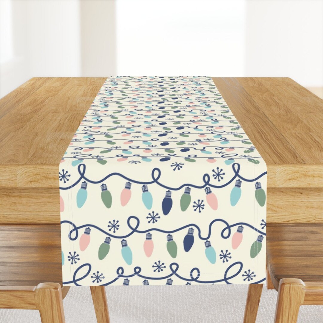 Christmas Lights Table Runner Mcm Christmas Lights by Etsy