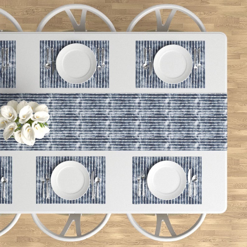 - Distressed Navy Stripes by littlearrowdesign Set of 4 Blue Stripes Placemats Weathered Look Cloth Placemats by Spoonflower