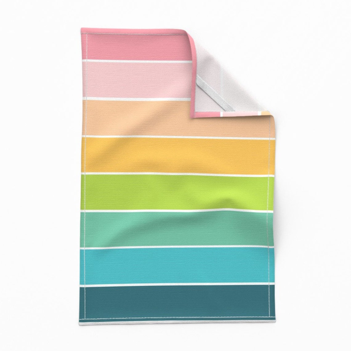 Rainbow Tea Towels Set of 2 Rainbow Stripe by karawhitten Etsy