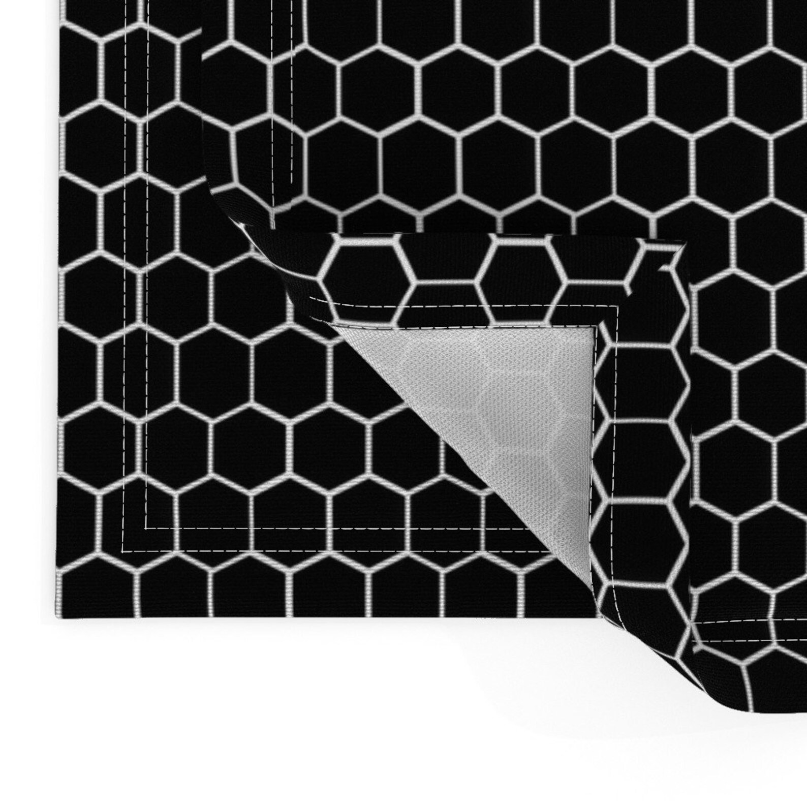Placemats set of 2 Black and White Hexagon by Etsy