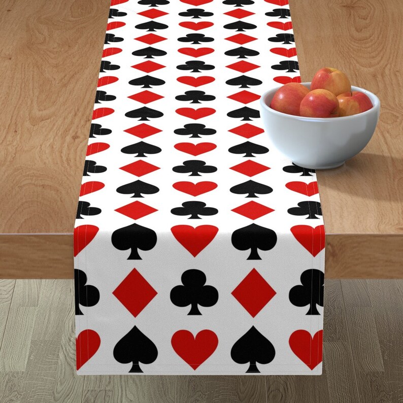 Poker Table Runner Card Suits Large by Etsy